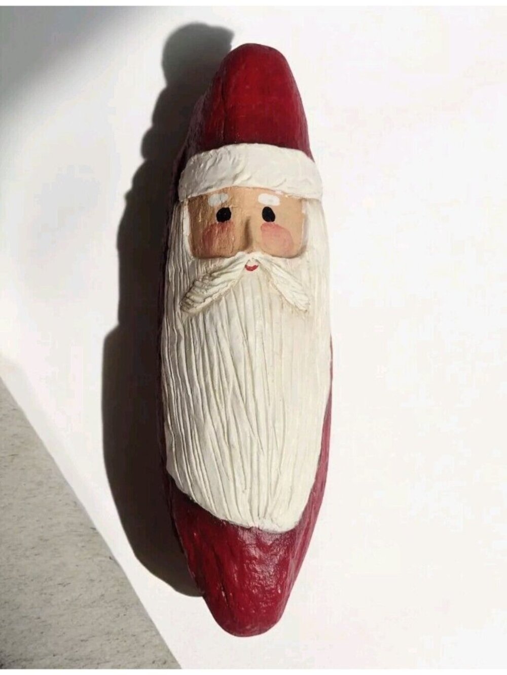 Vtg 90s Folk Art Driftwood Santa 7.5" Christmas Holiday Lake Barkley TN Signed